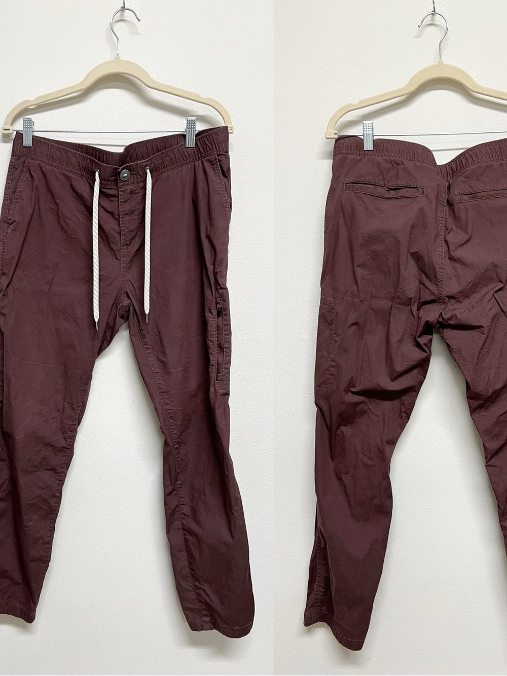 Vuori Womens Maroon Stretch Cotton Casual Utility Pocketed Ripstop Pants Size L